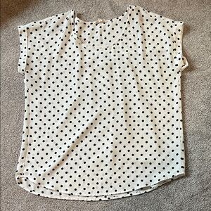 Pleione Black and White Polka Dot Blouse